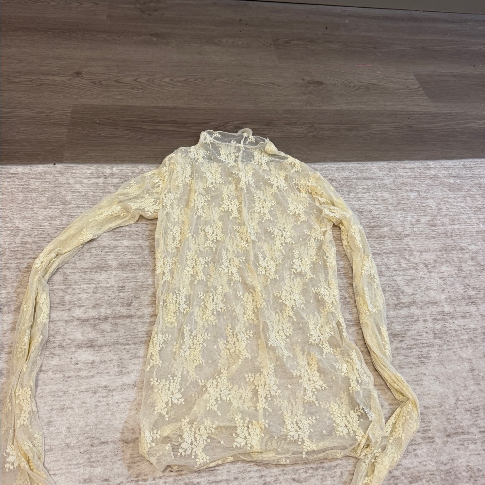 Free People Cream Lace Blouse